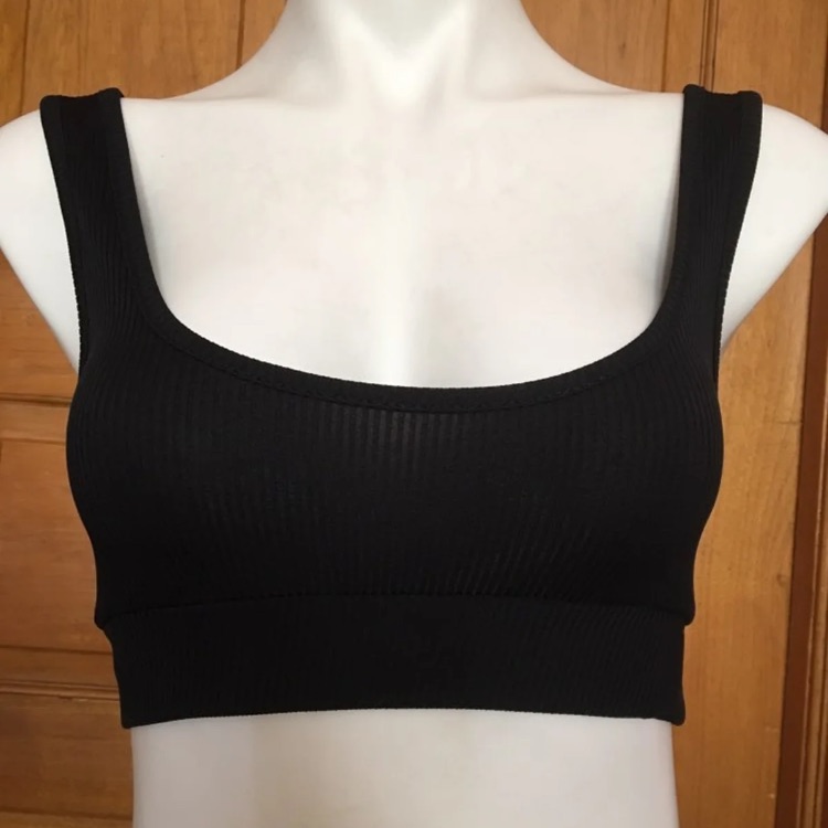Nasty Gal Black Ribbed Crop Top